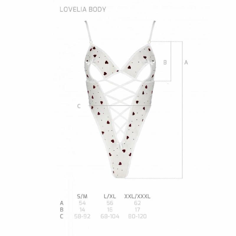 Еротичний боді з малюнком Passion LOVELIA BODY XXL/XXXL, white