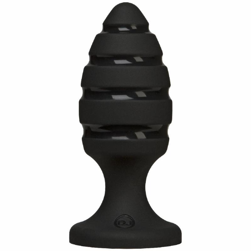 Анальний плаг зі спіральним каналом Doc Johnson Platinum Premium Silicone — The Blast — Black - зображення 1