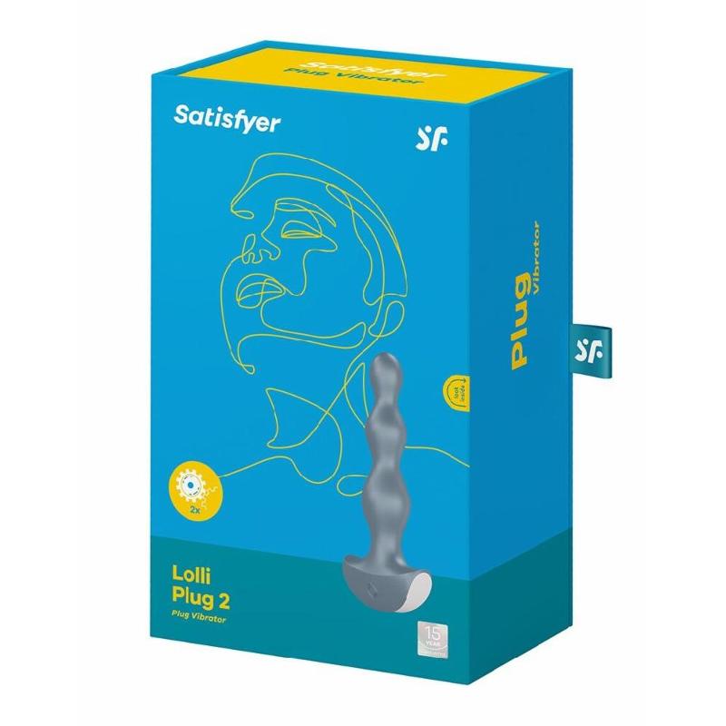 Анальний стимулятор-намистини з двома моторами Satisfyer Lolli-Plug 2 ice blue