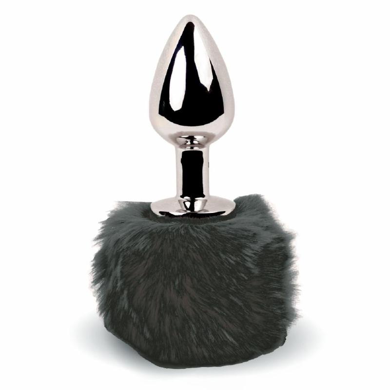 Анальна пробка FeelzToys - Bunny Tails Butt Plug Black - зображення 1
