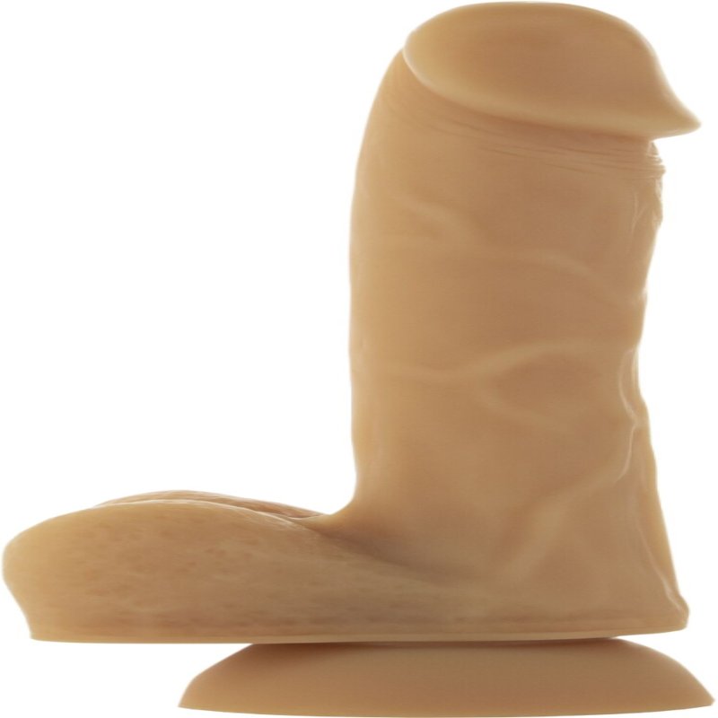 Гнучкий фалоімітатор на присосці ADDICTION — ANDREW 8″ Silicone Dong — Caramel, віброкуля в подаруно - зображення 1
