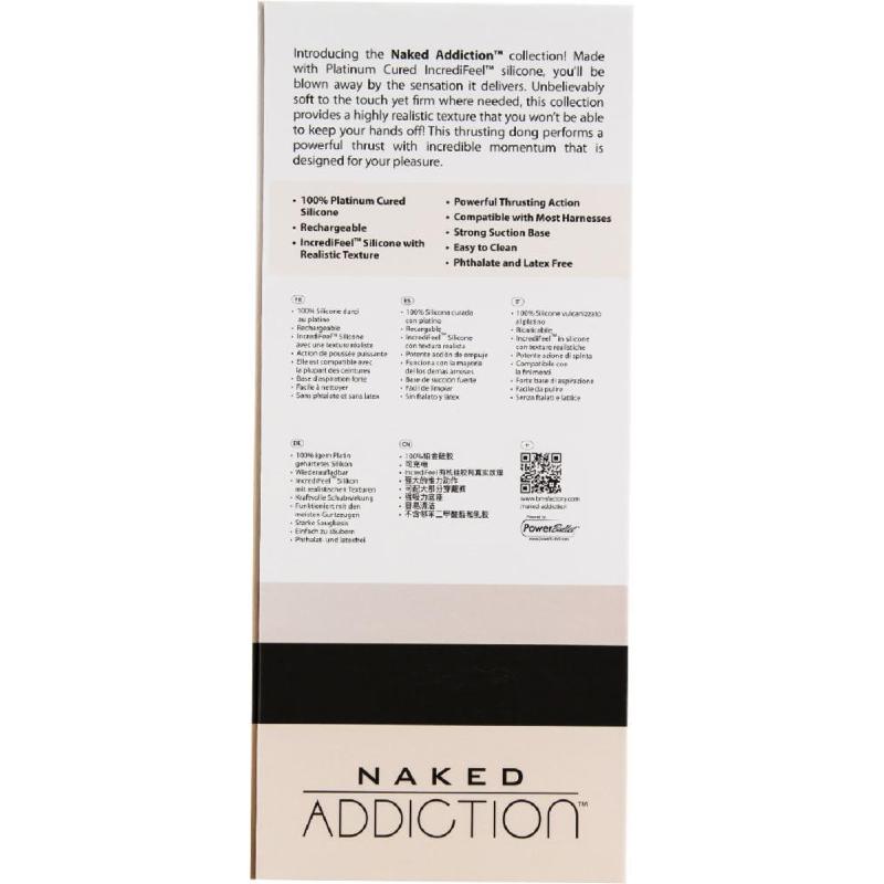 Фалоімітатор з пульсацією Naked ADDICTION Dominic 9″ Vanilla, пульт ДК, діаметр 4,2 см