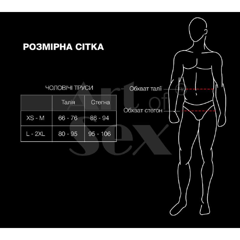 Чоловічі трусики XS-2XL з силіконовою анальною пробкою Art Sex - Sexy Panties plug size S Black