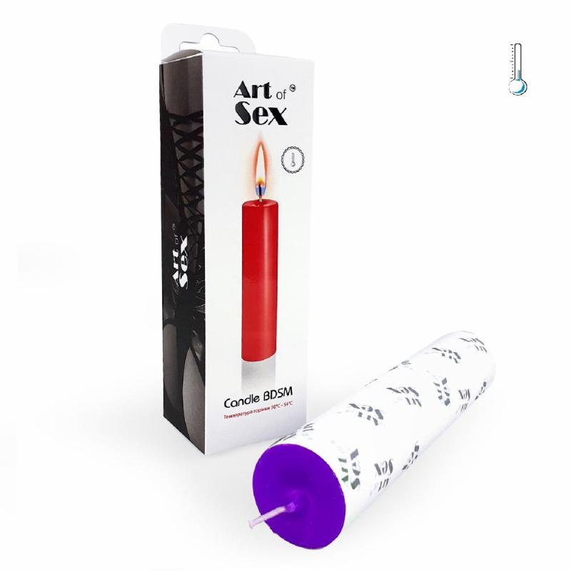 Фіолетова свічка воскова Art of Sex size M 15 см низькотемпературна