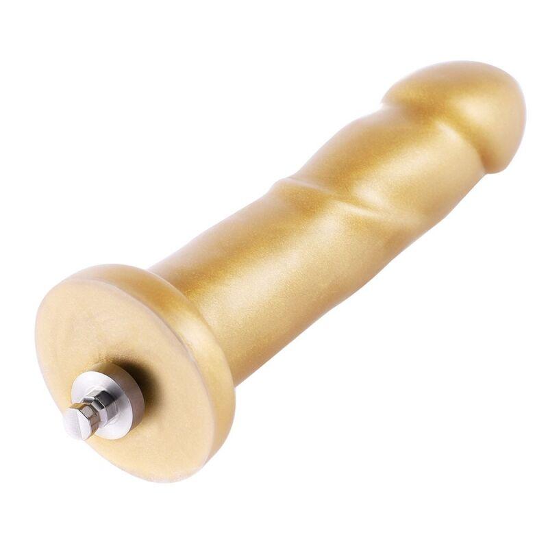 Золотий фалоімітатор Hismith 6.8″ Golden Silicone Dildo, система KlicLok - зображення 1