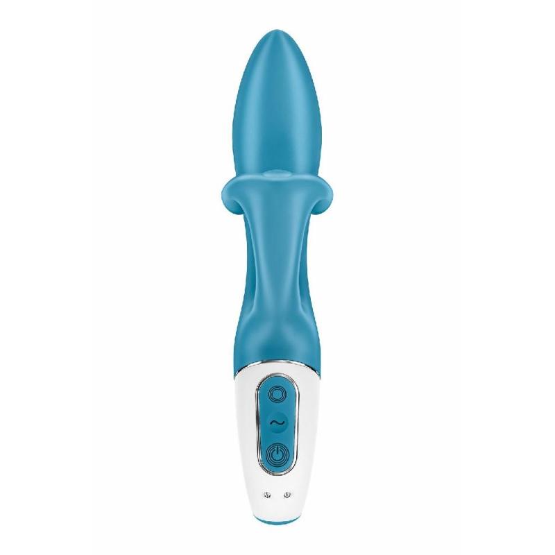 Вібратор-кролик із потрійним відростком Satisfyer Embrace me Turquoise, 2 мотори, діаметр 3,6 см