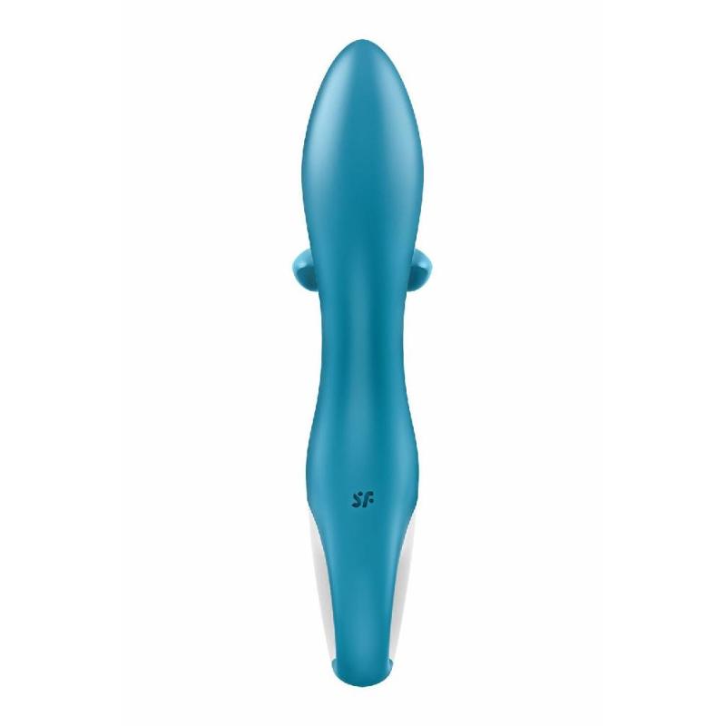 Вібратор-кролик із потрійним відростком Satisfyer Embrace me Turquoise, 2 мотори, діаметр 3,6 см