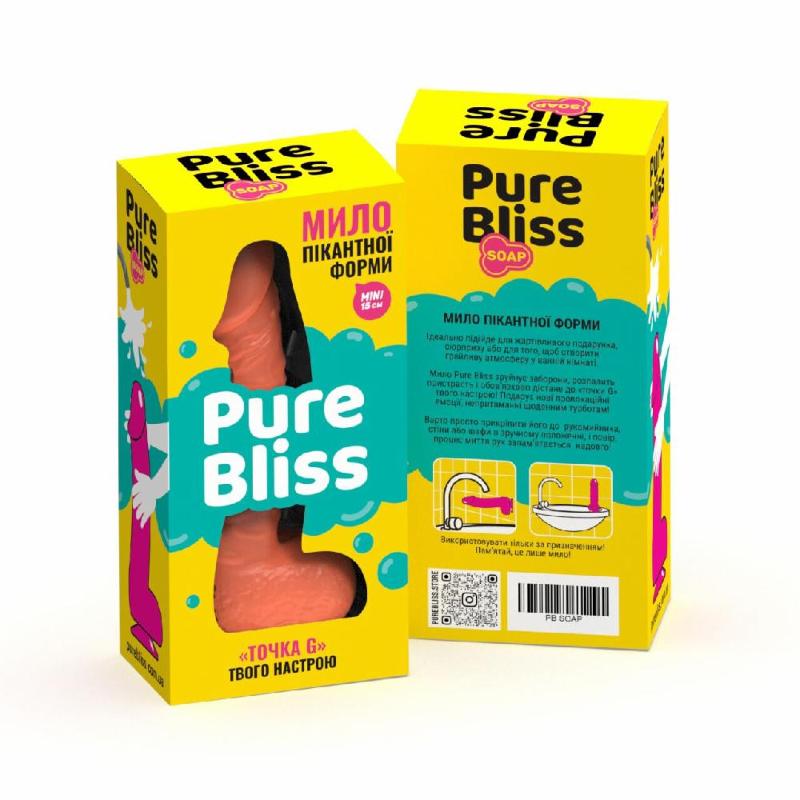 Мило у формі пеніса Pure Bliss MINI Coral, крафтове мило-член, натуральне