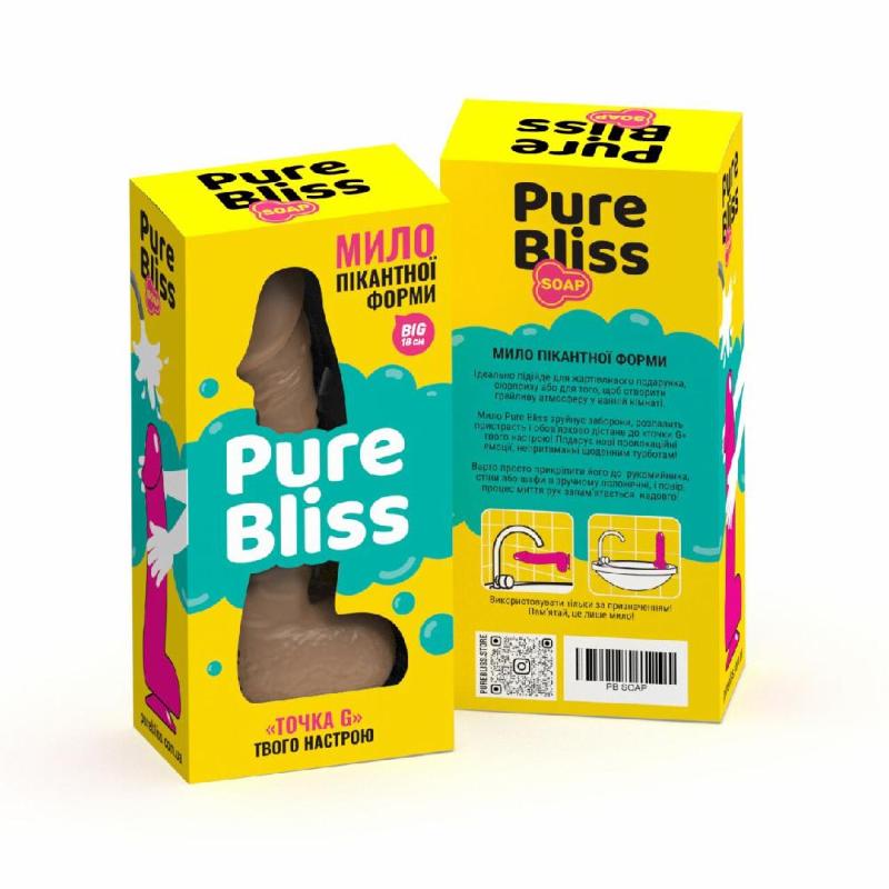 Мило у формі пеніса Pure Bliss BIG Brown, крафтове мило-член, натуральне