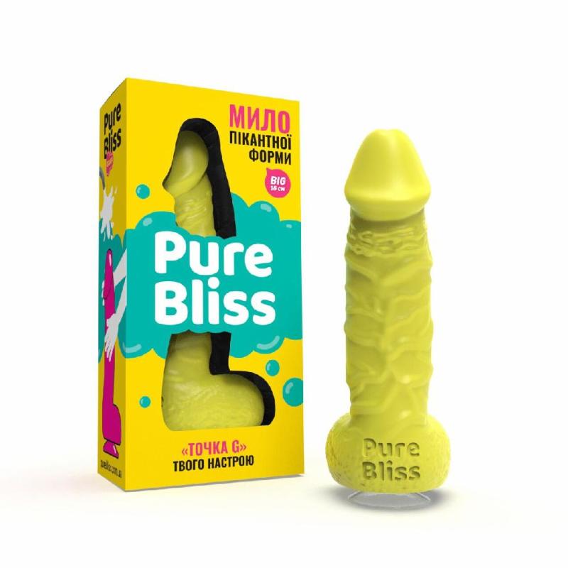 Мило у формі пеніса Pure Bliss BIG Yellow, крафтове мило-член, натуральне