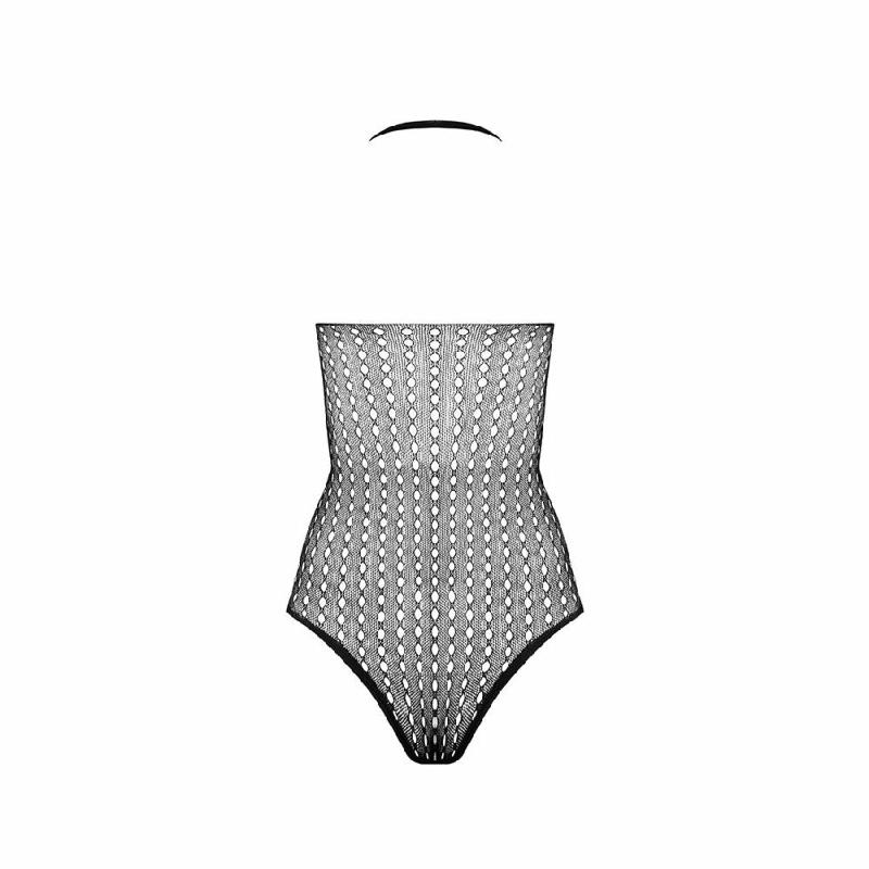 Бодістокінг з декольте Passion BS088 black, імітація корсетної шнурівки