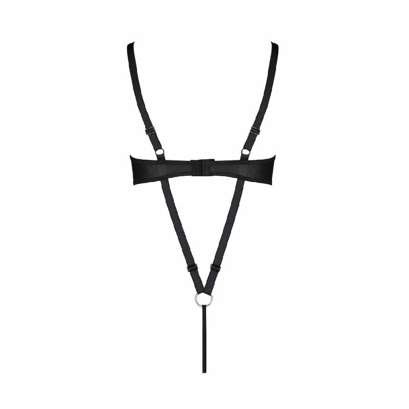 Боді з екошкіри Passion CELIN BODY S/M, black, з доступом, відкритий