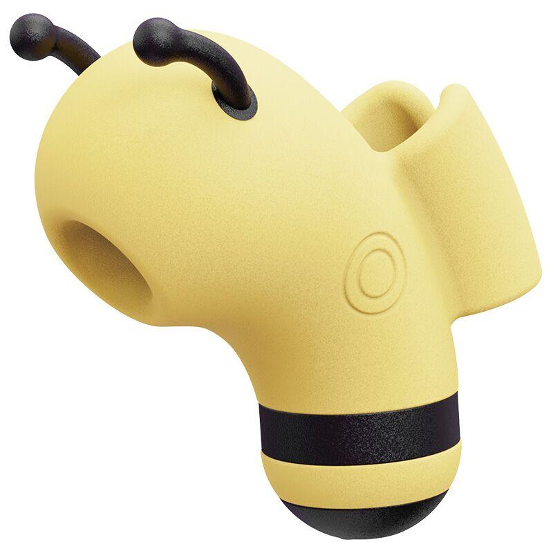 Вакуумний стимулятор із мікрострумами KISSTOY Beebe Yellow, на палець - зображення 1