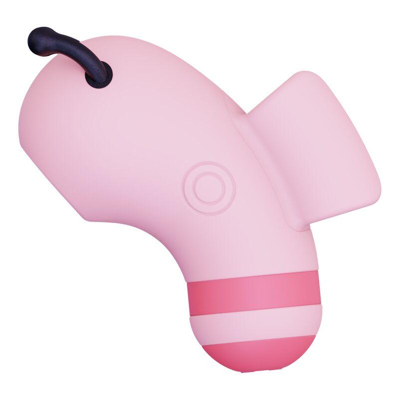 Вакуумний стимулятор із мікрострумами KISSTOY Beebe Pink, на палець