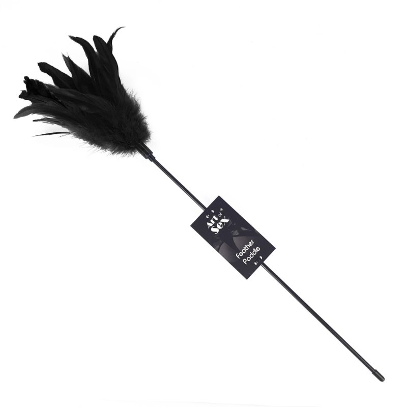 Лоскітка з пером півня Art of Sex – Feather Paddle, чорна - зображення 1