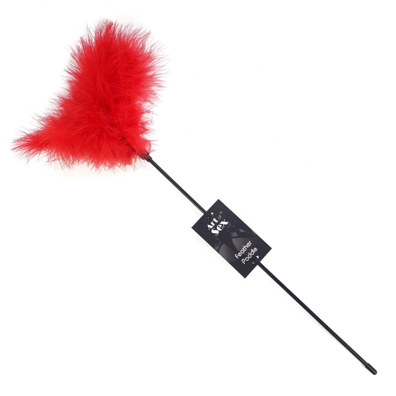 Лоскітка з пером індика Art of Sex – Feather Paddle, червона - зображення 1