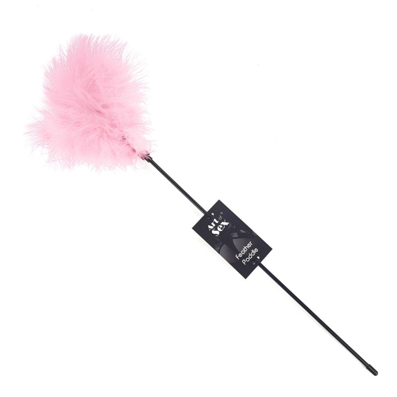 Лоскітка з пером індика Art of Sex – Feather Paddle, рожева - зображення 1