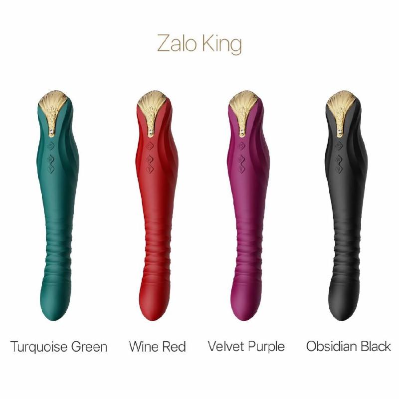 Смартвібратор-пульсатор Zalo — King Velvet Purple, кристал Swarovski