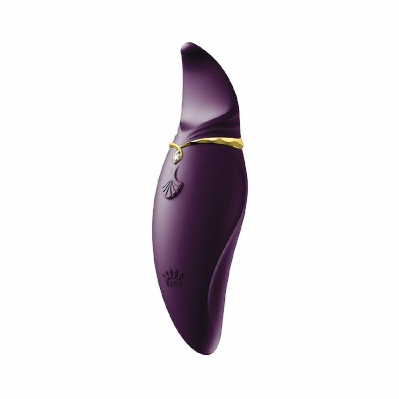 Вібратор 2в1 з язичком Zalo — Hero Twilight Purple, кристал Swarovski - зображення 1