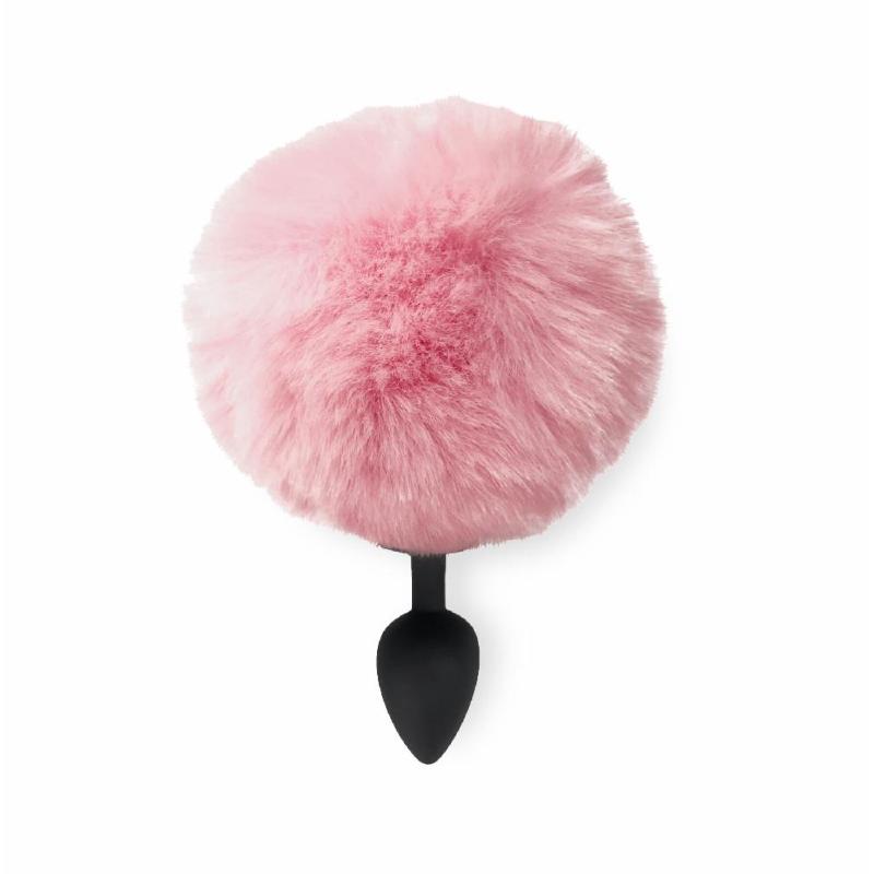 Силіконова анальна пробка М Art of Sex - Silicone Butt plug Rabbit Tail Pink, діаметр 3,5 см