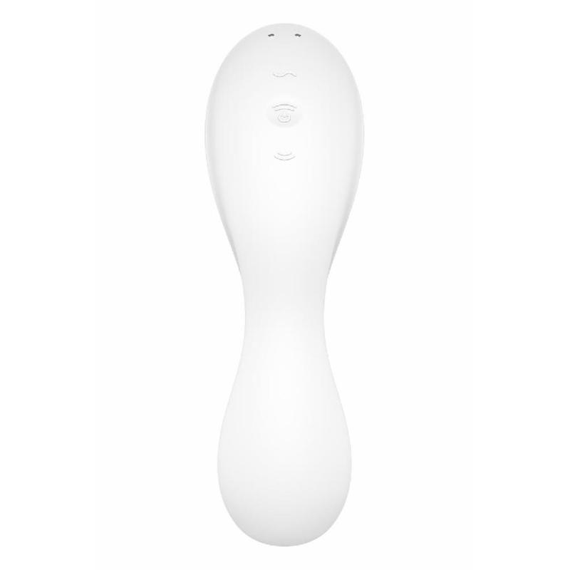 Вакуумний смарт-стимулятор із вібрацією Satisfyer Curvy Trinity 5 (White), керування зі смартфона