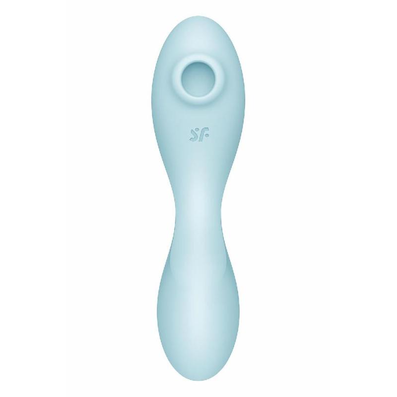 Вакуумний смарт-стимулятор із вібрацією Satisfyer Curvy Trinity 5 (Blue), керування зі смартфона