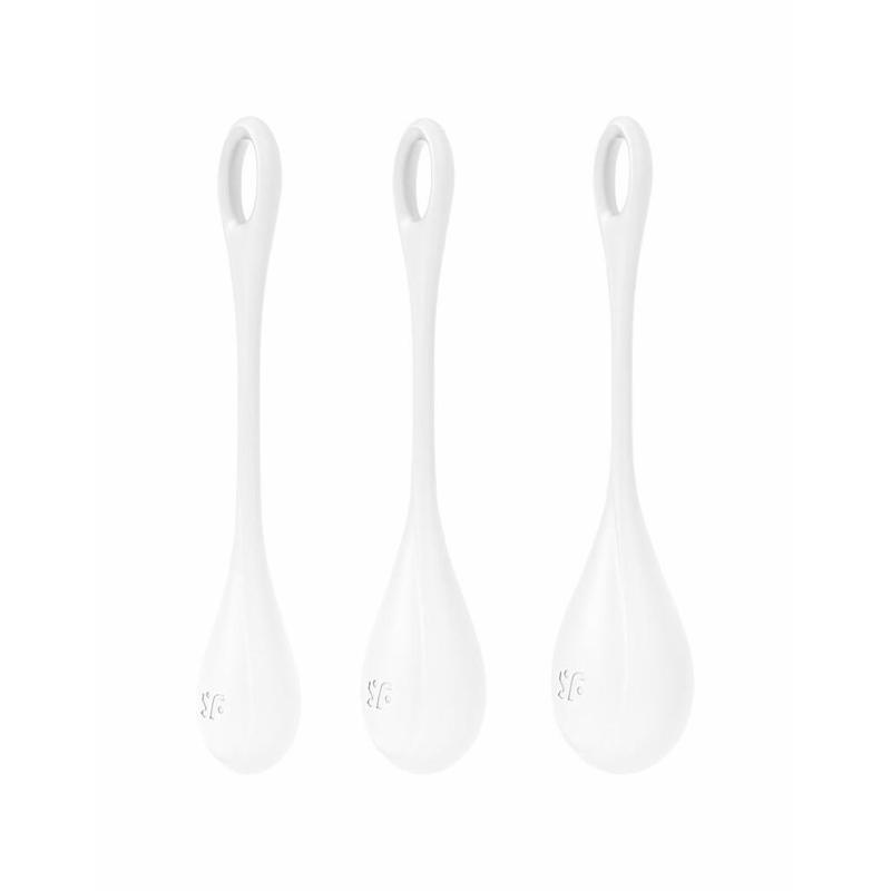 Набір йоні намистин Satisfyer Yoni Power 1 White, діаметр 2-2,5-3см, вага 22-46-74гр