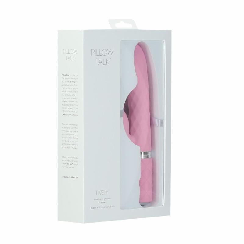 Розкішний кролик з ротацією та вібрацією Pillow Talk Lively Pink, кристал Сваровскі