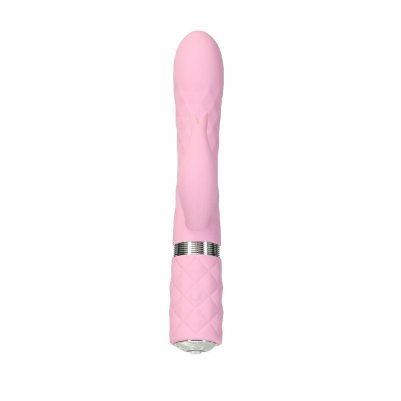 Розкішний кролик з ротацією та вібрацією Pillow Talk Lively Pink, кристал Сваровскі