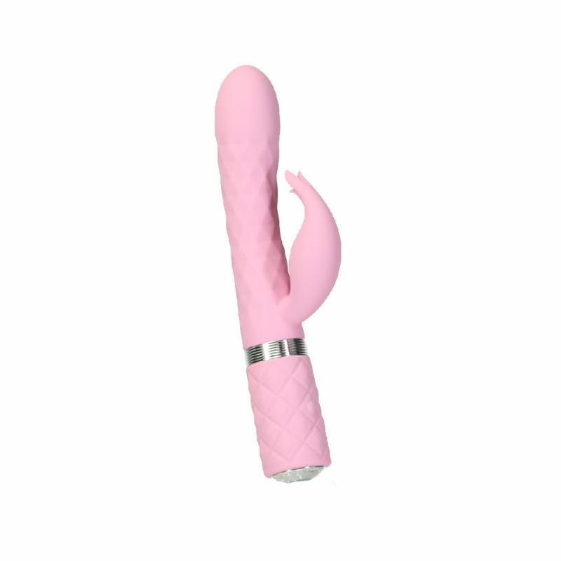 Розкішний кролик з ротацією та вібрацією Pillow Talk Lively Pink, кристал Сваровскі