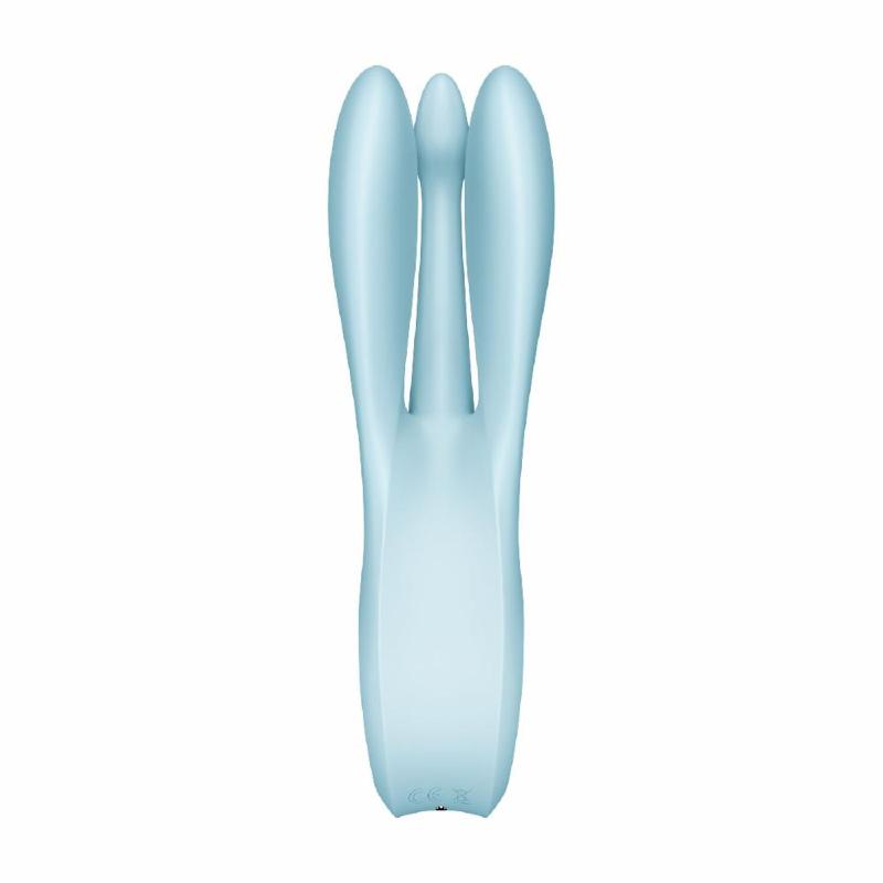 Кліторальний вібратор Satisfyer Threesome 1 Light Blue з трьома гнучкими пальчиками
