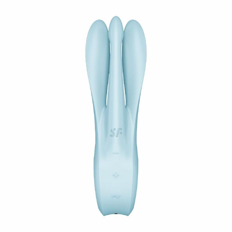 Кліторальний вібратор Satisfyer Threesome 1 Light Blue з трьома гнучкими пальчиками