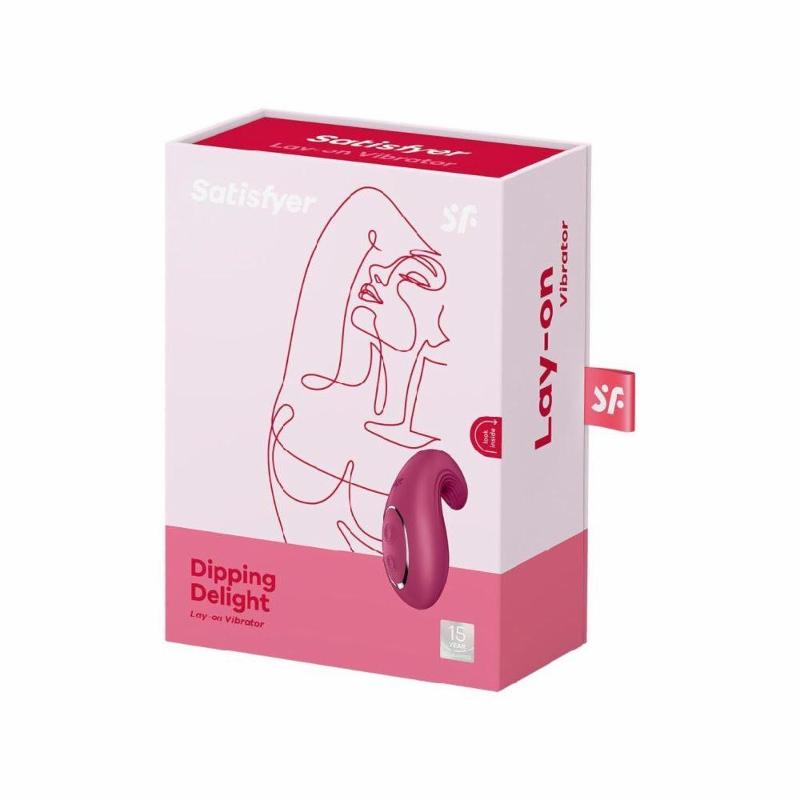 Вібратор Satisfyer Dipping Delight Berry, 2 мотори, гнучкий кінчик