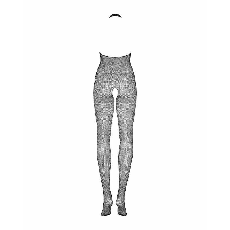 Бодістокінг із дрібної сітки з відкритими грудьми та доступом Obsessive Bodystocking N101 S/M/L
