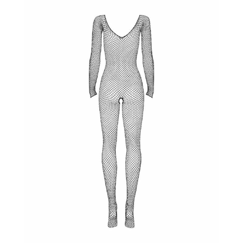 Сітчастий бодістокінг із довгим рукавом Obsessive Bodystocking N109 black S/M/L, чорний, комбінезон