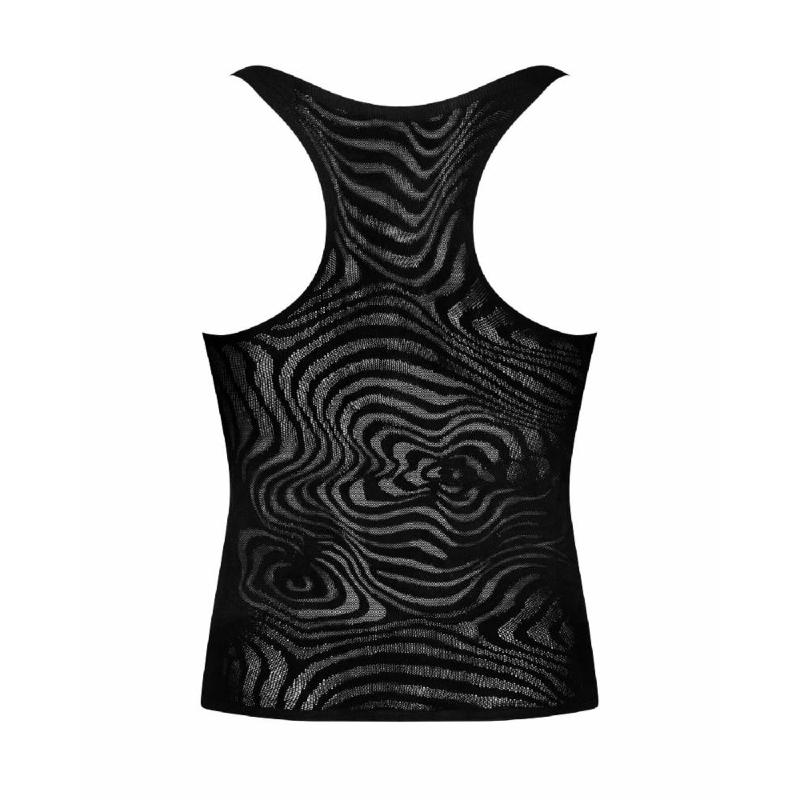 Чоловіча напівпрозора майка-борцовка з візерунком Obsessive T103 tank top S/M/L, чорна