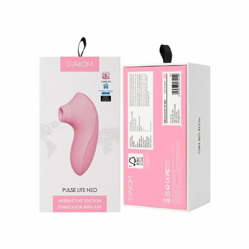 Вакуумний стимулятор Svakom Pulse Lite Neo Pale Rosette керується зі смартфона
