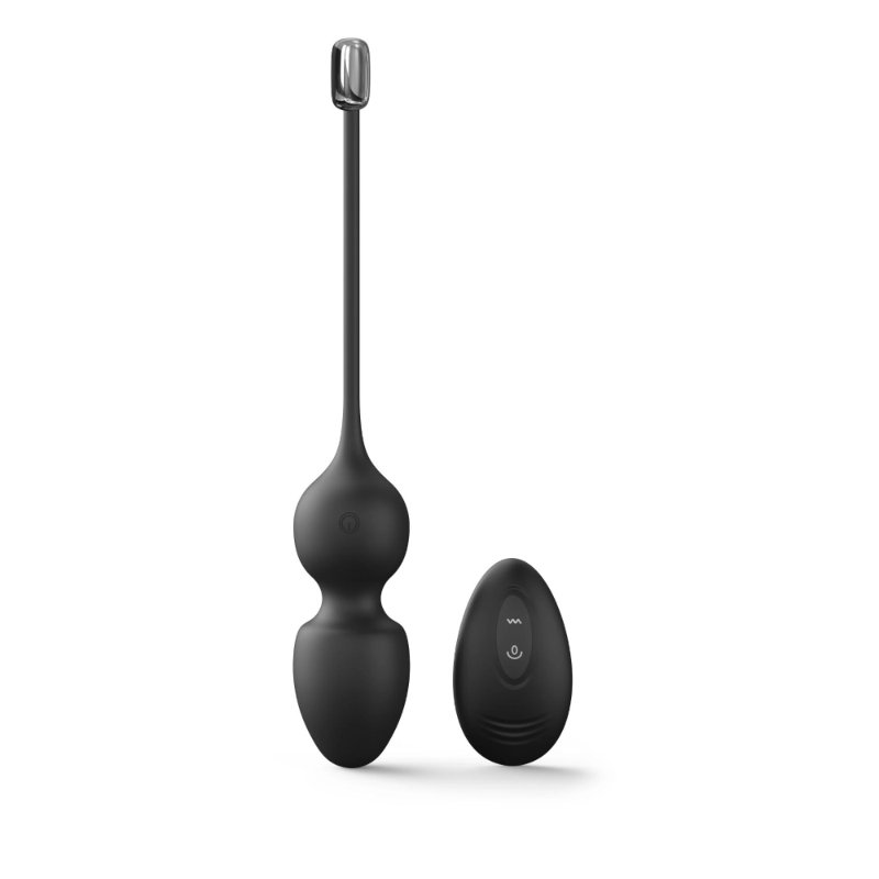 Вагінальні кульки Dorcel LOVE BALLS BLACK, вібрації та рухи внутрішньої кульки, пульт ДК - зображення 1