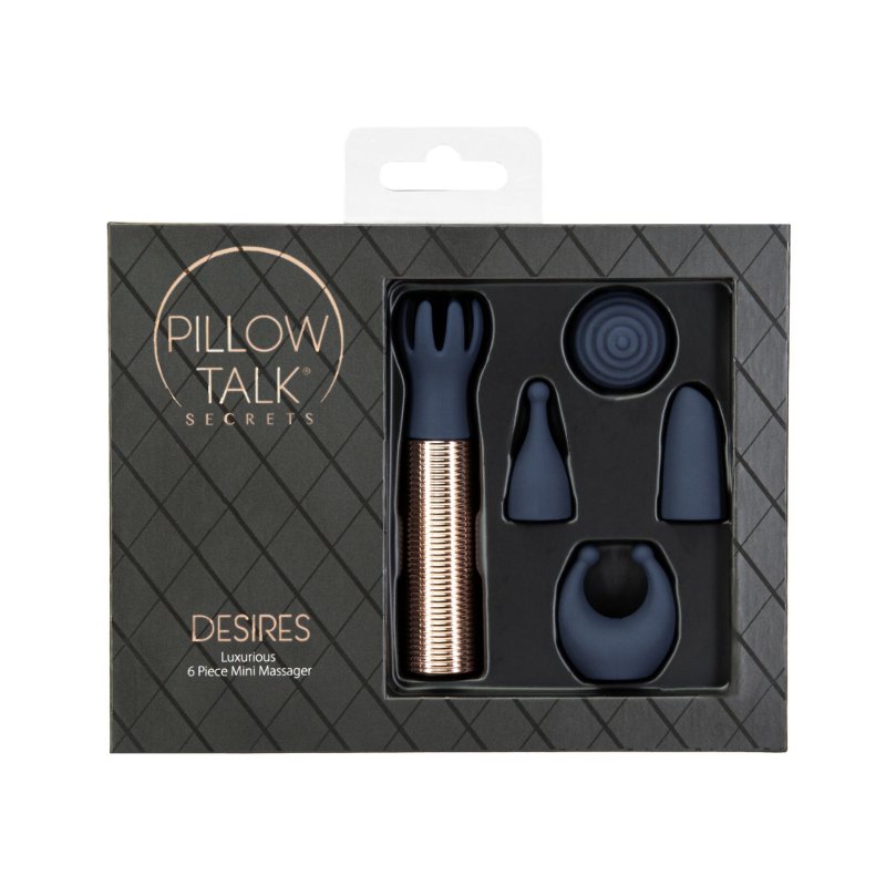 Вібромасажер Pillow Talk Secrets Desires 6-Piece Mini Massager Set - Navy - зображення 1