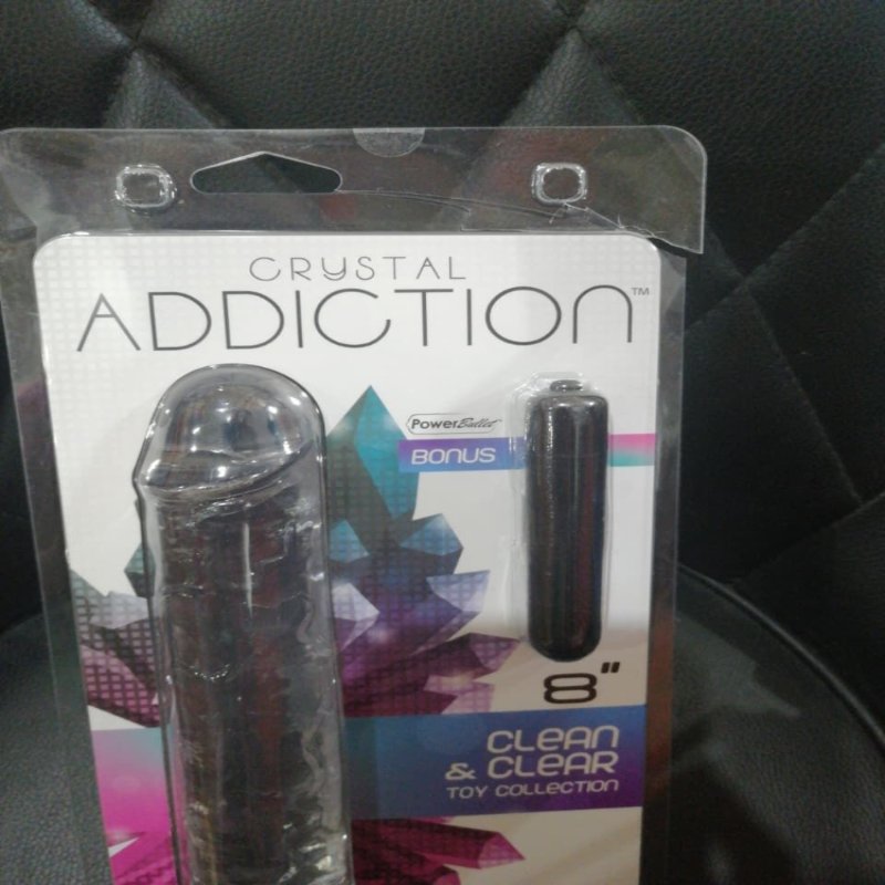 Прозорий фалоімітатор ADDICTION Vertical Dong 8″ (луснув блістер!!!)