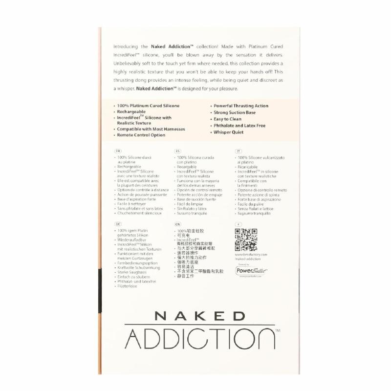 Фалоімітатор-пульсатор Naked Addiction 6.5″ Thrusting Dong With Remote, рухи вперед-назад, пульт ДК
