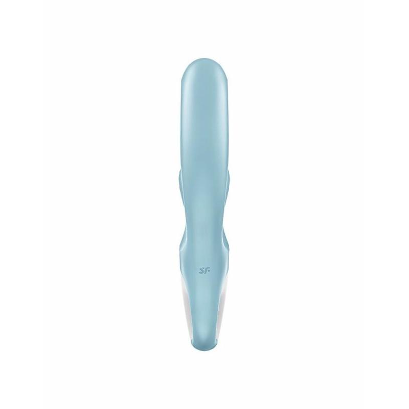 Вібратор-кролик Satisfyer Love Me Blue, гнучкий, відросток з потрійним кінчиком