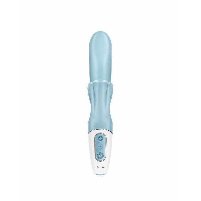Вібратор-кролик Satisfyer Love Me Blue, гнучкий, відросток з потрійним кінчиком