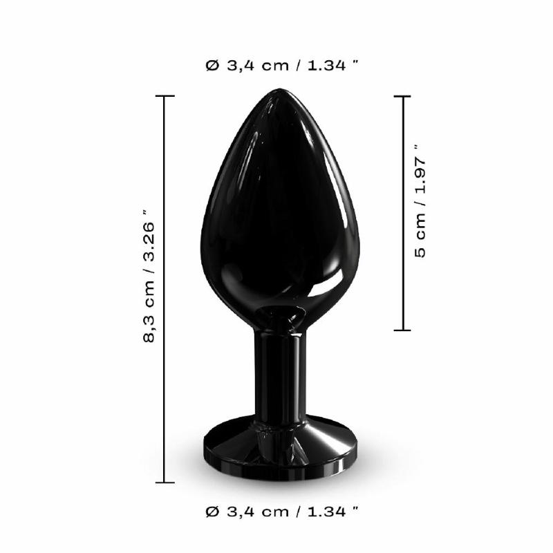 Металева анальна пробка з кристалом Dorcel Diamond Plug Black M