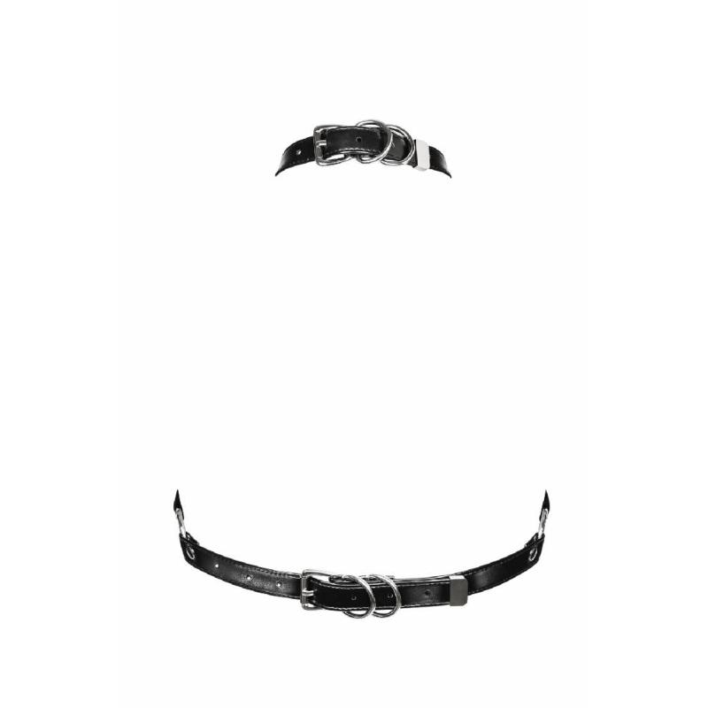 Портупея на груди Obsessive A740 harness black O/S, штучна шкіра