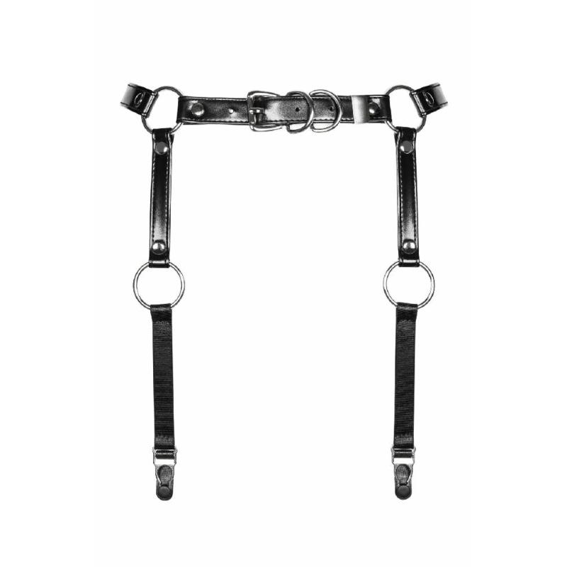 Гартери Obsessive A741 garter belt black O/S, штучна шкіра