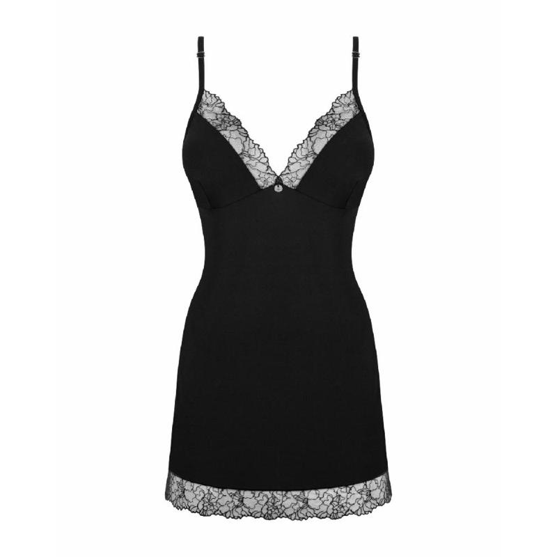 Сорочка та трусики Obsessive Bella Rou chemise & thong XS/S