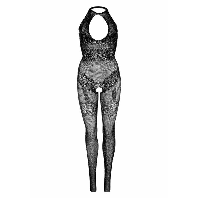 Бодістокінг Leg Avenue Rhinestone Lace and Net Bodystocking OS Black