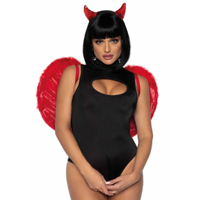 Крила дияволиці Leg Avenue devil wings Red, справжнє пір’я