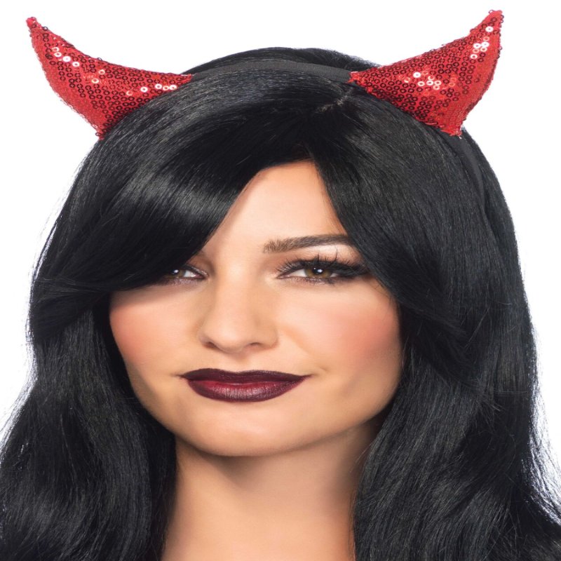 Диявольські ріжки з паєтками Leg Avenue Sequin devil horns - зображення 1